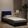 Image de vidaXL Cadre de Lit avec Lumières LED, Lit Rembourré avec Sommier à Lattes, Lit Simple, Lit Adulte, Moderne, Noir 90x200 cm 3213759