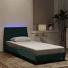 Image de vidaXL Cadre de Lit avec Lumières LED, Lit Rembourré avec Sommier à Lattes, Lit Simple, Lit Adulte, Moderne, Vert Foncé 3213760