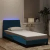 Image de vidaXL Cadre de Lit avec Lumières LED, Lit Rembourré avec Sommier à Lattes, Lit Simple, Lit Adulte, Moderne, Bleu 90x200 cm 3213761