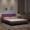 Image de vidaXL Cadre de Lit avec Lumières LED, Lit Rembourré avec Sommier à Lattes, Lit Double, Lit Adulte, Moderne, Rose 160x200 cm 3213792