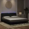 Image de vidaXL Cadre de Lit avec Lumières LED, Lit Rembourré, Sommier à Lattes, Lit Double, Lit Adulte de Chambre à Coucher 3213869