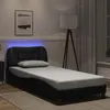 Image de vidaXL Cadre de Lit avec Lumières LED, Lit Rembourré, Lit Simple, Lit Adulte de Chambre à Coucher Intérieur, Moderne, Noir 3213899