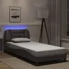 Image de vidaXL Cadre de Lit avec Lumières LED, Lit Rembourré, Lit Simple, Lit Adulte de Chambre à Coucher Intérieur, Moderne, Gris 3213902