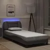 Image de vidaXL Cadre de Lit avec Lumières LED, Lit Rembourré, Lit Simple, Lit Adulte de Chambre à Coucher Intérieur, Moderne, Gris 3213909