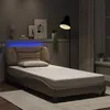 Image de vidaXL Bedframe met LED-verlichting kunstleer cappuccino 100x200 cm3213917