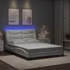 Image de vidaXL Cadre de Lit avec Lumières LED, Lit Rembourré, Lit Double, Lit Adulte de Chambre à Coucher Intérieur, Moderne, Blanc 3213921