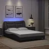 Image de vidaXL Bedframe met LED-verlichting kunstleer grijs 140x190 cm3213930