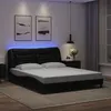 Image de vidaXL Cadre de Lit avec Lumières LED, Lit Rembourré, Lit Double, Lit Adulte de Chambre à Coucher Intérieur, Moderne, Noir 3213941