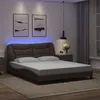 Image de vidaXL Cadre de Lit avec Lumières LED, Lit Rembourré, Lit Double, Lit Adulte de Chambre à Coucher Intérieur, Moderne, Marron 3213943