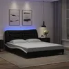 Image de vidaXL Cadre de Lit avec Lumières LED, Lit Rembourré, Lit Double, Lit Adulte de Chambre à Coucher Intérieur, Moderne, Noir 3213946