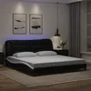 Image de vidaXL Cadre de Lit avec Lumières LED, Lit Rembourré, Lit Double, Lit Adulte de Chambre à Coucher Intérieur, Moderne, Noir 3213953