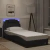 Image de vidaXL Cadre de Lit avec Lumières LED, Lit Rembourré avec Coussin, Lit Simple, Lit Adulte Chambre, Moderne, Noir 80x200 cm 3213980