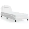 Image de vidaXL Bedframe met LED-verlichting kunstleer wit 80x200 cm3213981