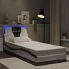 Image de vidaXL Bedframe met LED-verlichting kunstleer wit en zwart 90x190 cm3213993