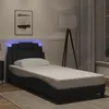 Image de vidaXL Cadre de Lit avec Lumières LED, Lit Rembourré avec Coussin, Lit Simple, Lit Adulte Chambre, Moderne, Noir 90x200 cm 3213994