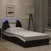 Image de vidaXL Cadre de Lit avec Lumières LED, Lit Rembourré avec Coussin, Lit Simple, Lit Adulte Chambre, Moderne, Noir Blanc 3214006