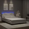 Image de vidaXL Bedframe met LED-verlichting kunstleer wit 120x200 cm3214009