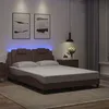 Image de vidaXL Bedframe met LED-verlichting kunstleer bruin 120x200 cm3214010