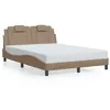 Image de vidaXL Bedframe met LED-verlichting kunstleer cappuccino 120x200 cm3214012