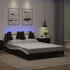Image de vidaXL Bedframe met LED-verlichting kunstleer zwart en wit 120x200 cm3214013