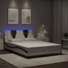 Image de vidaXL Cadre de Lit avec Lumières LED, Lit Rembourré avec Coussin, Lit Double, Lit Adulte Chambre, Moderne, Blanc Noir 3214014