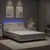 Image de vidaXL Cadre de Lit avec Lumières LED, Lit Rembourré avec Coussin, Lit Double, Lit Adulte Chambre, Moderne, Blanc 140x190 cm 3214016
