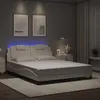 Image de vidaXL Cadre de Lit avec Lumières LED, Lit Rembourré avec Coussin, Lit Double, Lit Adulte Chambre, Moderne, Blanc 160x200 cm 3214030