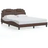 Image de vidaXL Bedframe met LED-verlichting kunstleer bruin 160x200 cm3214031