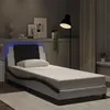 Image de vidaXL Bedframe met LED-verlichting kunstleer wit en zwart 90x200 cm3214088