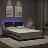 Image de vidaXL Cadre de lit avec lumières LED blanc noir 120x200 cm similicuir, lit, sommier, lit en similicuir, meuble de chambre à 3214102