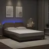 Image de vidaXL Bedframe met LED-verlichting kunstleer cappuccino 140x190 cm3214107