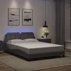 Image de vidaXL Cadre de lit avec lumières LED gris 140x200 cm similicuir, lit, sommier, lit en similicuir, meuble de chambre à 3214113