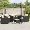 Image de Salon de jardin Vidaxl rotin noir 6 pieces x 68 7 personnes