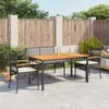 Image de vidaXL Ensemble à Manger de Jardin avec Coussins 4 pcs, Table et Chaise de Terrasse, Meubles de Patio, Mobilier d'Extérieur, 3213567