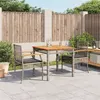 Image de vidaXL 3-delige Tuinset met kussens poly rattan grijs3213569