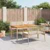 Image de vidaXL Ensemble à Manger de Jardin avec Coussins 3 pcs, Table et Chaise de Terrasse, Meubles de Patio, Mobilier d'Extérieur, 3213584