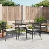 Image de Salon de jardin vidaxl noir rotin 5 pieces 140 x 70 x 74 cm