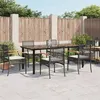 Image de Salon de jardin vidaxl noir 7 pieces rotin 200 x 100 x 74 cm