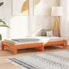Image de Lit de jour et lit gigogne sans matelas cire marron 90x190 cm
