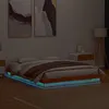 Image de Cadre de lit à LED sans matelas 160x200 cm bois massif