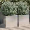 Image de vidaXL Jardinières 2 pcs argenté 32x30x29 cm acier inoxydable841544