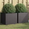 Image de Jardinières 2 pcs noir 42x40x39 cm acier