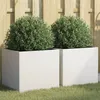 Image de Jardinières 2 pcs blanc 42x40x39 cm acier