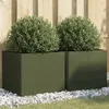 Image de vidaXL Jardinières 2 pcs, Bacs à Fleurs, Pots de Plantes, Boîtes à Fleurs, Jardinières Surélevées de Jardin Terrasse, Vert 841554