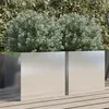 Image de vidaXL Jardinières 2 pcs argenté 42x40x39 cm acier inoxydable841556