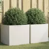 Image de vidaXL Jardinières 2 pcs blanc 49x47x46 cm acier841562