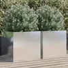 Image de vidaXL Jardinières 2 pcs, Lits Surélevé, Bacs à Fleurs, Pots de Plantes, Boîtes à Fleurs Jardin Patio Terrasse, Argenté 841568