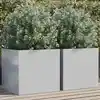 Image de Vidaxl Jardinières, 2 Pcs, Argentées, 49X47X46 Cm, Acier Galvanisé