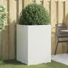 Image de vidaXL Jardinière, Bac à Fleurs, Pot de Plantes, Boîte à Fleurs, Jardinière Surélevée de Jardin Patio Terrasse, Blanc 841584