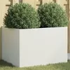 Image de vidaXL Jardinière blanc 62x47x46 cm acier841602